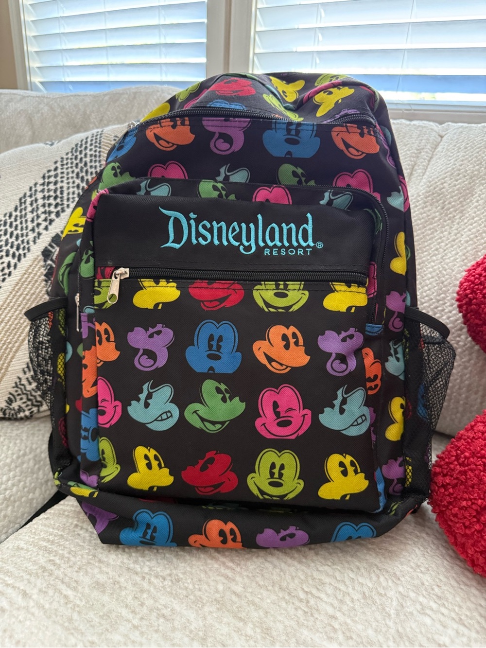 Disney Mickey Mouse Colorful Faces Backpack - Disneyland Resort 17x13x8